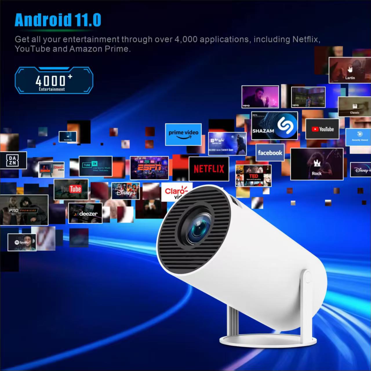 Home Cinema Setup - Mini HY300 Taşınabilir Projektör Android 11