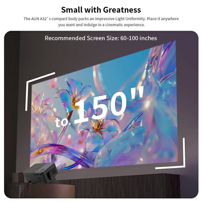 AUN A32 Pro Android 13 Projekt - Home Cinema Setup incelemesi ve fiyatı