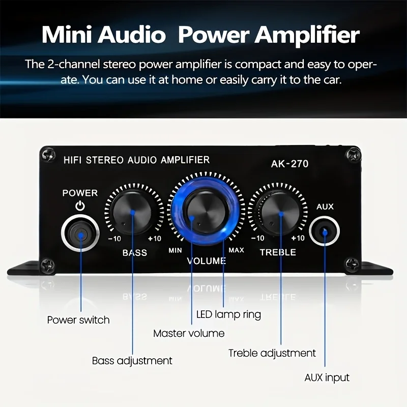 AK-270 400W Mini Güç Amplifika - Home Cinema Audio System incelemesi ve fiyatı