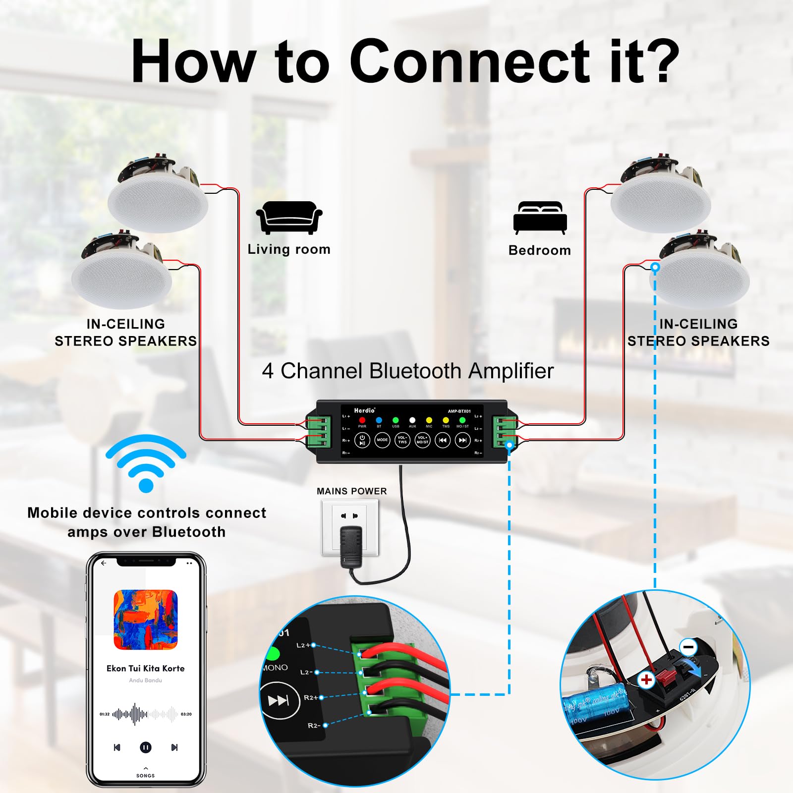 Herdio 6.5 inç Bluetooth Tavan - Home Cinema Audio System incelemesi ve fiyatı