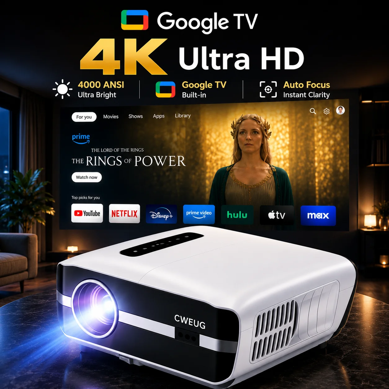 NewA9S 4k Projektör Otomatik O - Home Cinema Setup incelemesi ve fiyatı